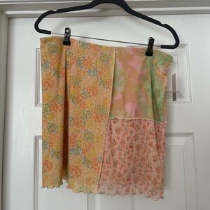 BP Floral Patchwork Mini Skirt